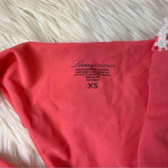 [Lovers + Friends] Coral Tie Neck Bathing Suit - Size XS/S - Picture 2 of 3